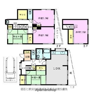 東武鉄道東上線 朝霞台駅 徒歩15分 3階建 築53年(5LDK)の間取り写真