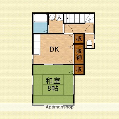東武鉄道東上線 志木駅 バス乗車時間：18分 宗岡バス停で下車 徒歩2分 2階建 築14年(1DK)の間取り写真