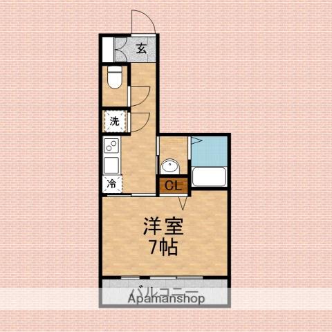 YOURY川越(1K/1階)の間取り写真