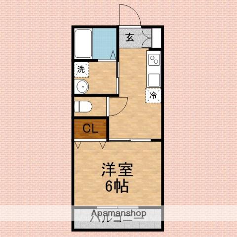 YOURY川越(1DK/2階)の間取り写真