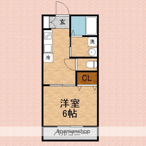 YOURY川越(1DK/2階)の間取り写真