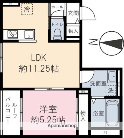 川越市南通町パレス(1LDK/3階)の間取り写真