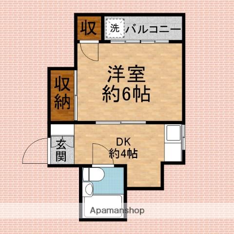 GREENFORESTふじみ野(1DK/2階)の間取り写真