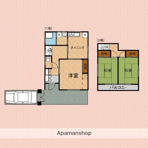 東武鉄道東上線 志木駅 バス乗車時間：5分 北野入口バス停で下車 徒歩3分 2階建 築47年(3DK)の間取り写真