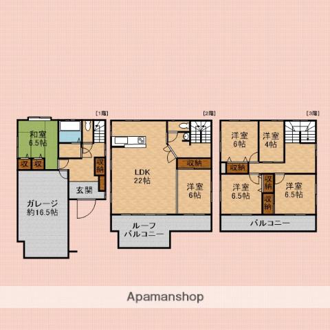 東武鉄道東上線 新河岸駅 徒歩15分 3階建 築38年(6LDK)の間取り写真
