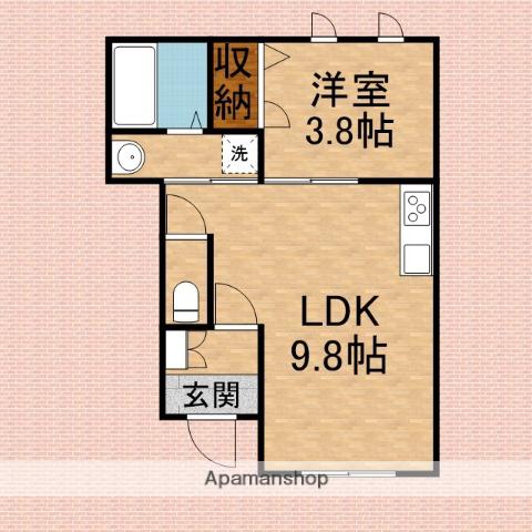ハイムデポ(1LDK/1階)の間取り写真