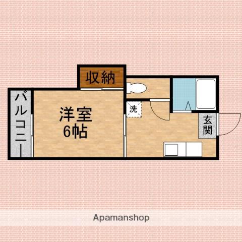 寿ハイツ(1DK/2階)の間取り写真