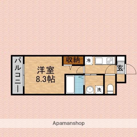 ディメール(1K/3階)の間取り写真