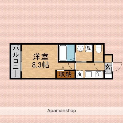 ディメール(1K/3階)の間取り写真