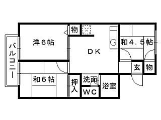 クレストハイツⅡ(3DK/2階)の間取り写真