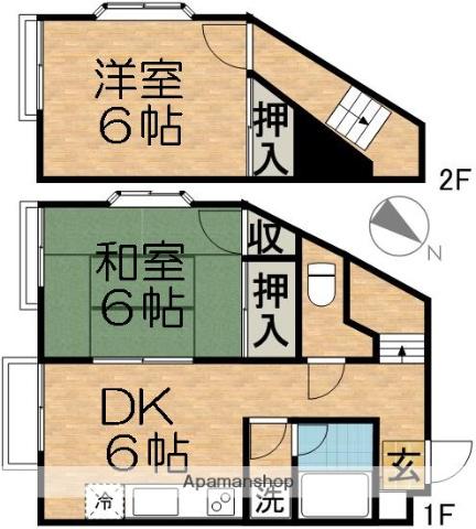 柏の杜ハイツ(2DK/1階)の間取り写真