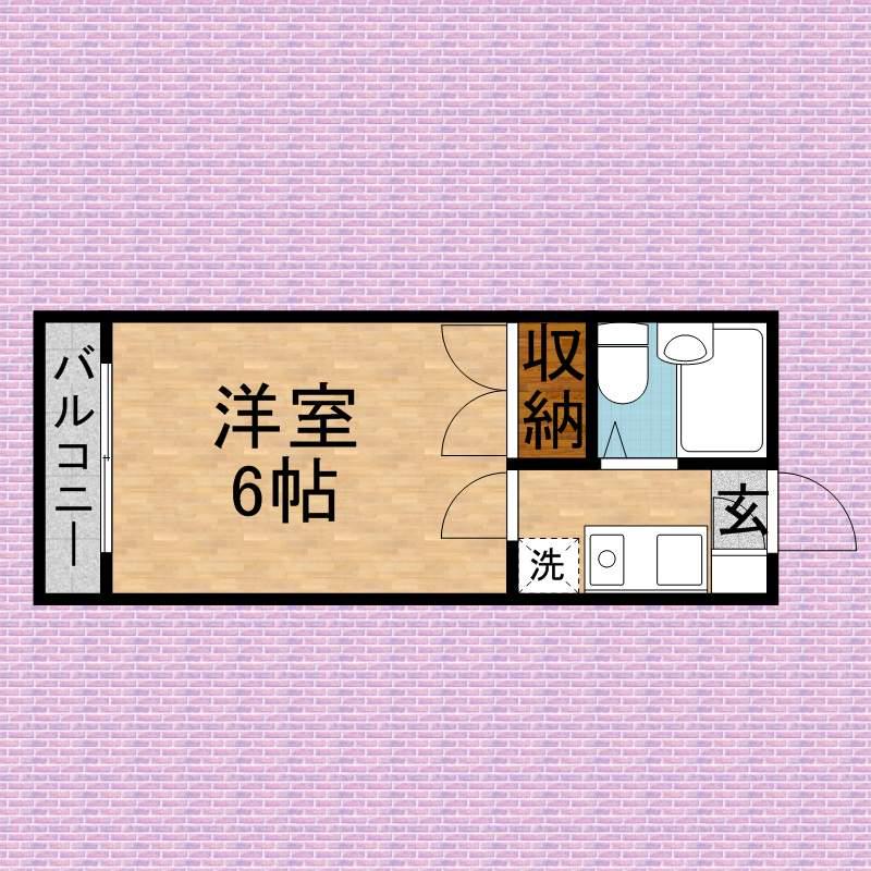 Sコーポ(1K/2階)の間取り写真