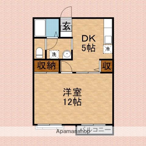 アップルパイ3(1DK/2階)の間取り写真