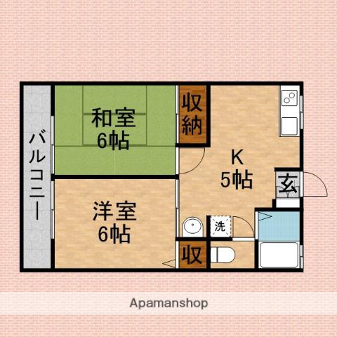 ハイムいまい(2K/1階)の間取り写真