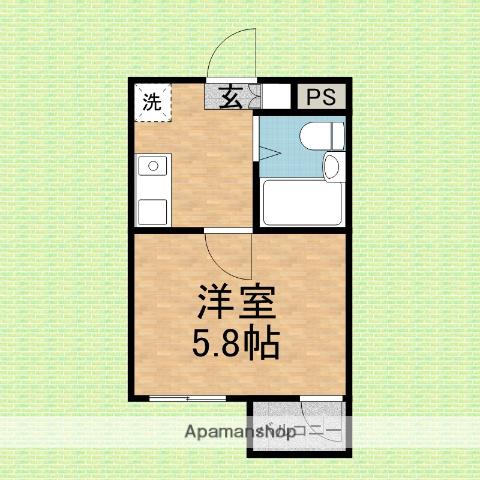 上福岡メゾンスタット(1K/2階)の間取り写真