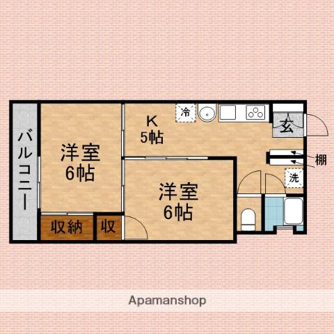 ベアーマンション(2K/2階)の間取り写真