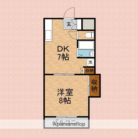 パークヒルみずほ(1DK/2階)の間取り写真