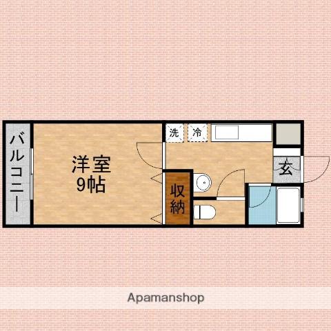 ブロッサム(1K/2階)の間取り写真