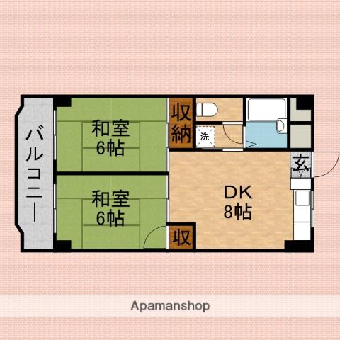 西みずほ台マンション(2DK/4階)の間取り写真