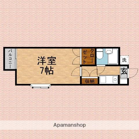 パスパレスエイ(1K/1階)の間取り写真