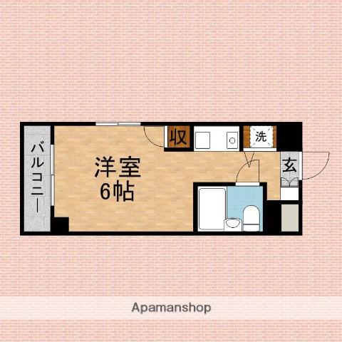美山野ハウス(ワンルーム/2階)の間取り写真