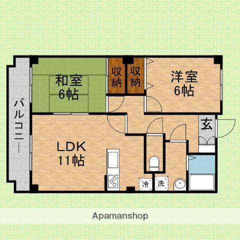 サングレース(2LDK/2階)の間取り写真