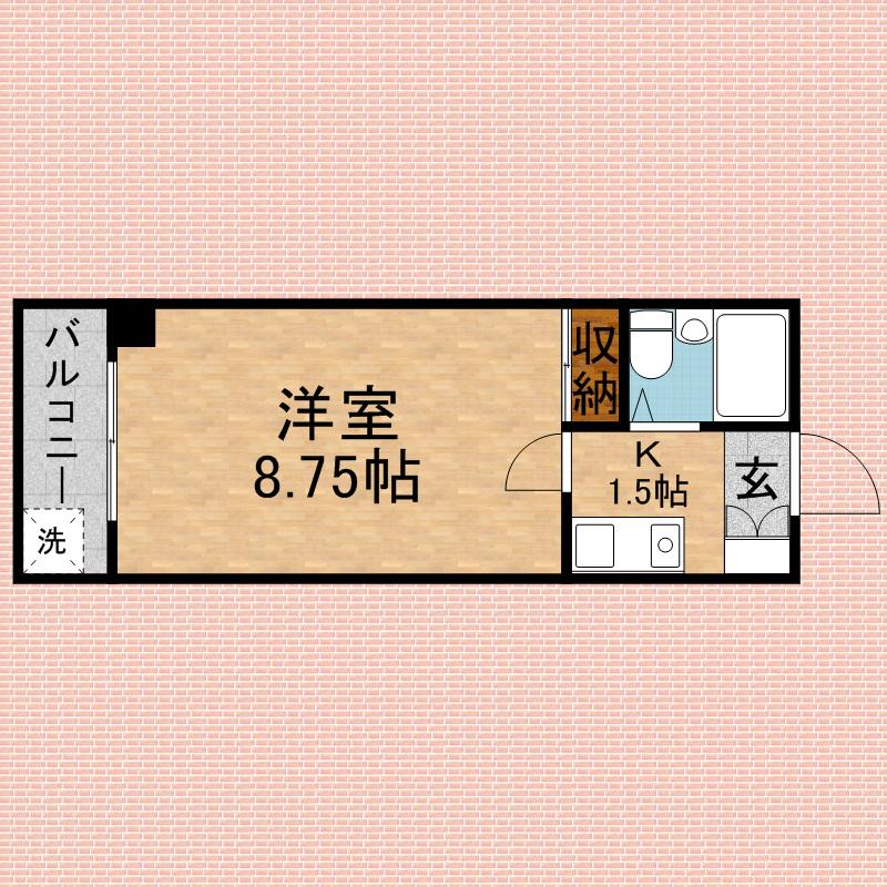 メゾンベルクール(1K/2階)の間取り写真