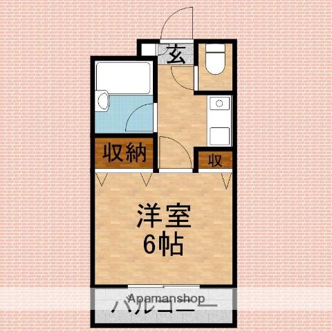 ベルファース朝霞台(1K/3階)の間取り写真