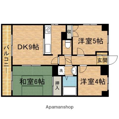 スカイビュウ11(2SDK/4階)の間取り写真