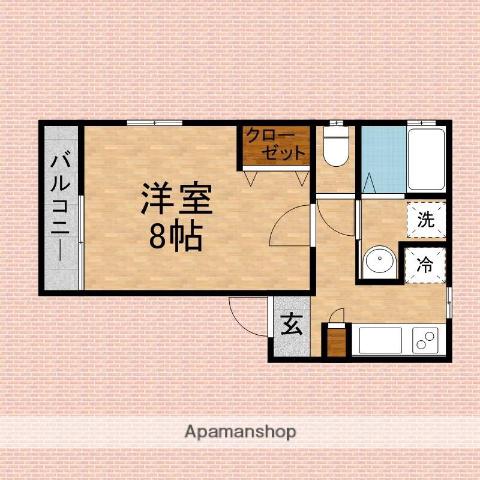FIORE 由季(1K/1階)の間取り写真