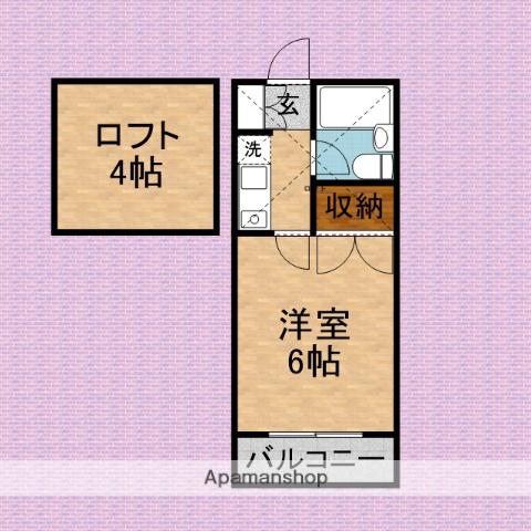 リエス川越岸町(1K/2階)の間取り写真