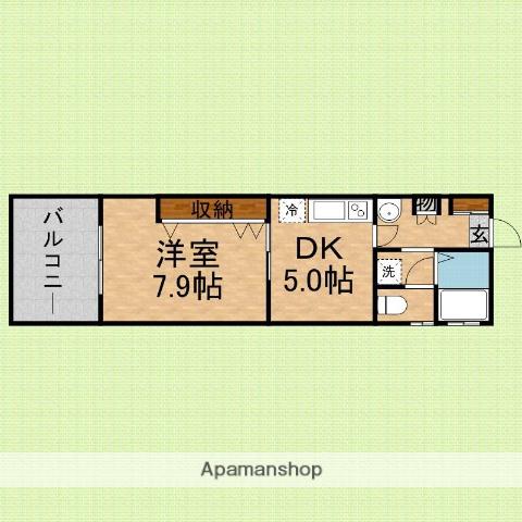 ブランシエ(1DK/2階)の間取り写真