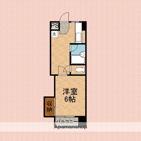 神星ビル(1K/2階)の間取り写真