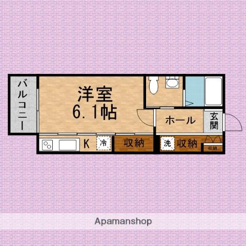 パークハイム(ワンルーム/1階)の間取り写真