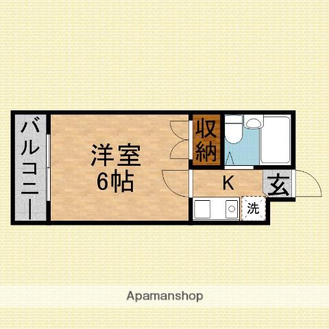 レルシア上福岡(1K/1階)の間取り写真