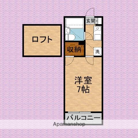 ジョイフル10(1K/2階)の間取り写真