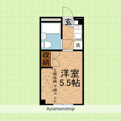 ルミエール(ワンルーム/4階)の間取り写真