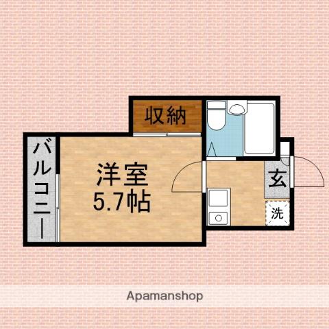 クラブコート志木(1K/2階)の間取り写真