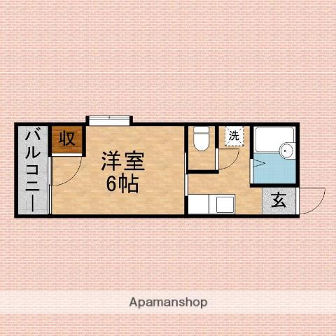 Nルームパースン(1K/2階)の間取り写真