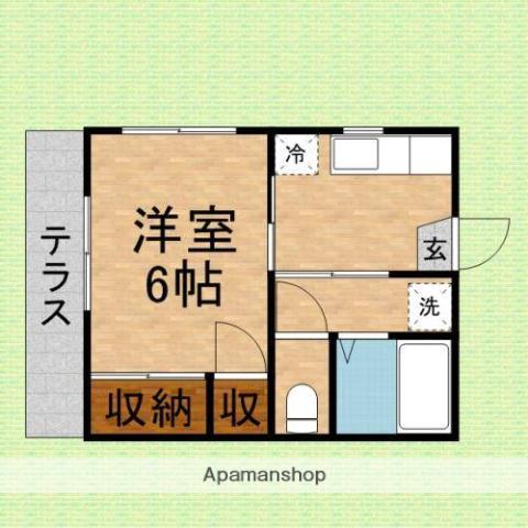 サマックス・シャローム(1K/1階)の間取り写真