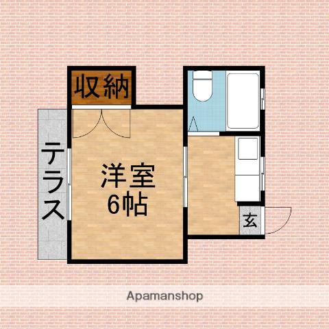 ガーデンコルテ(1K/1階)の間取り写真