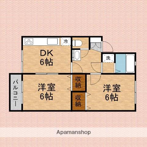 メゾンジュセパ(2DK/1階)の間取り写真