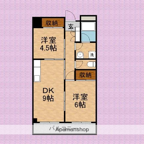 大久保ビル(2DK/3階)の間取り写真