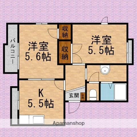 パークハイム(2K/2階)の間取り写真