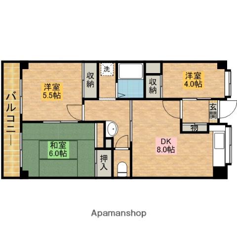 ソレイユ久保(3DK/5階)の間取り写真