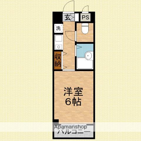 ライトステップス(1K/4階)の間取り写真