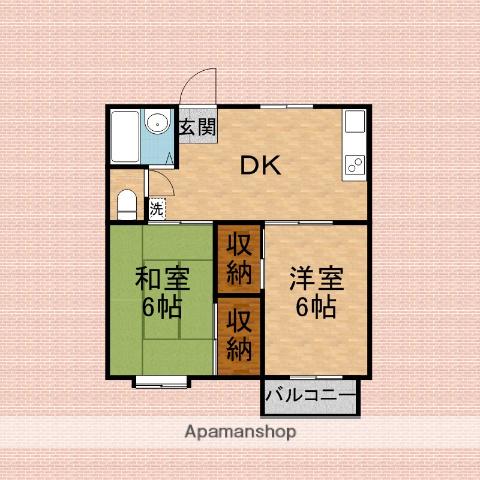 サンリッチハイム(2DK/1階)の間取り写真