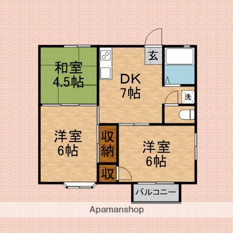 サンリッチハイム(3DK/1階)の間取り写真