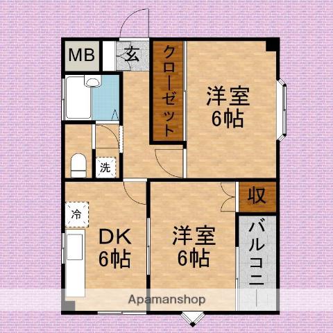 サクセスA(2DK/1階)の間取り写真