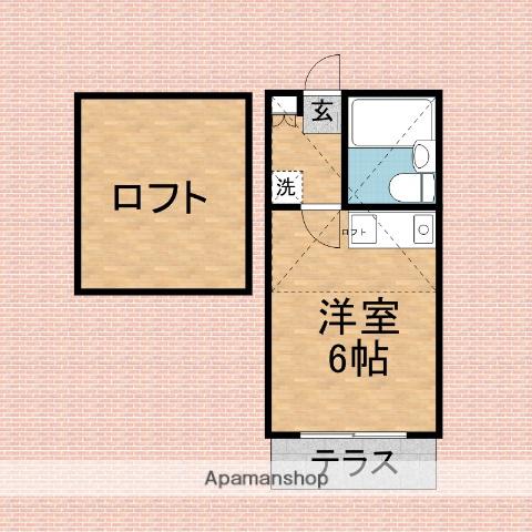 アクール鶴瀬(1K/1階)の間取り写真